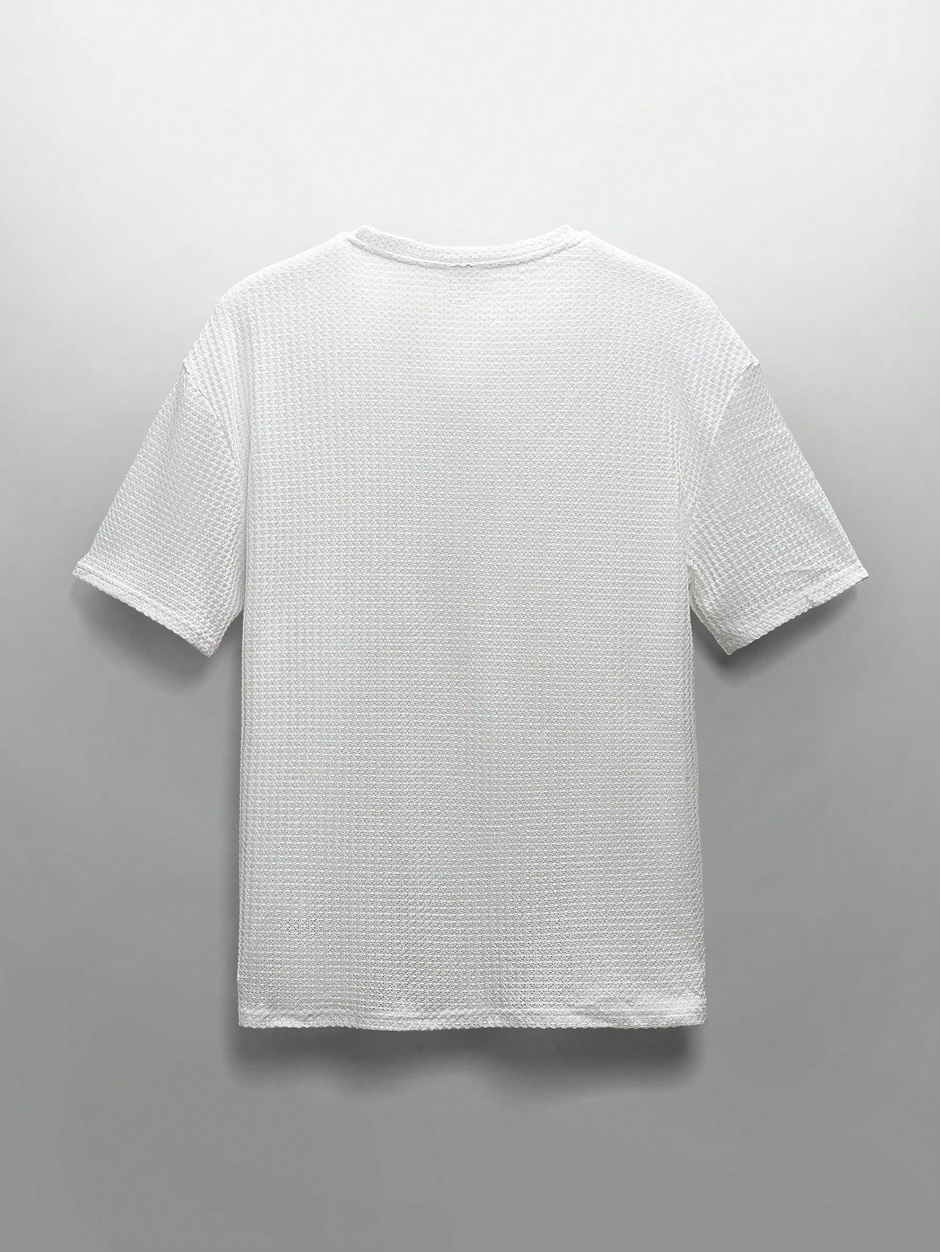 NEON BLANC Oversized Men Patched Detail Waffle Knit T-Shirt, Summer, Streetwear Style