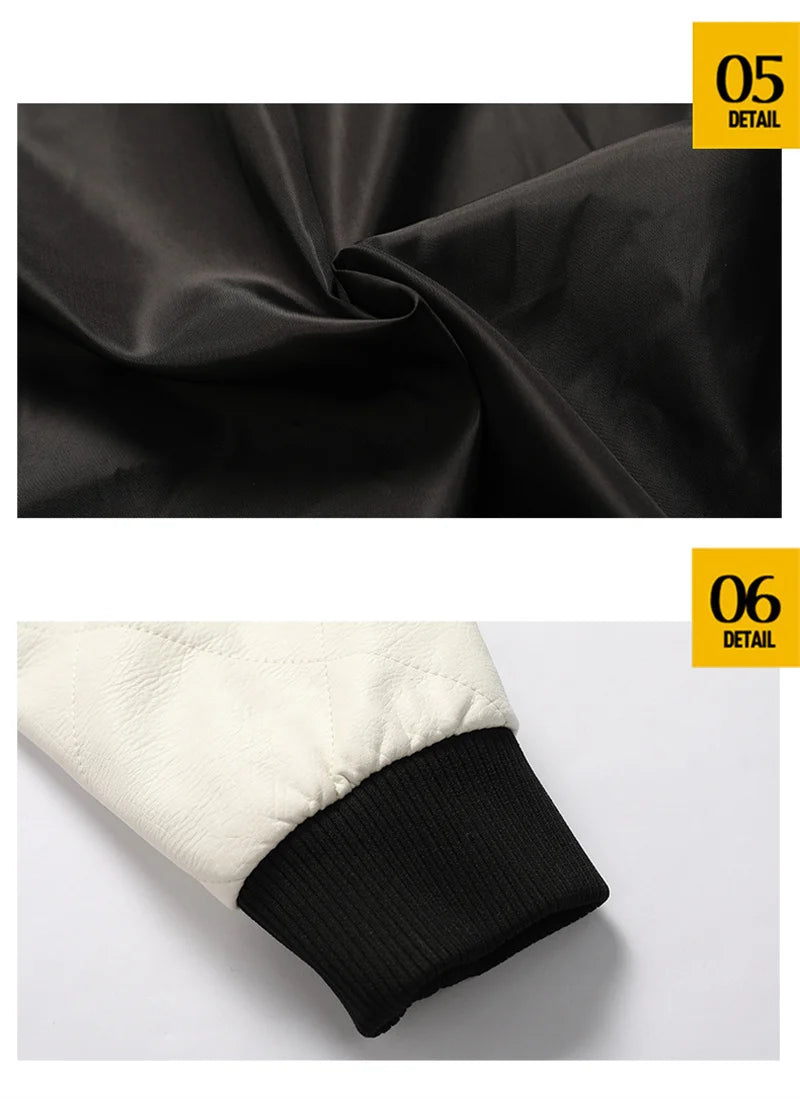 High Quality Men Leather Jacket Scorpion Embroidery Streetwear Windproof Motorcycle Biker Stand Collar Mens PU Leather Jackets