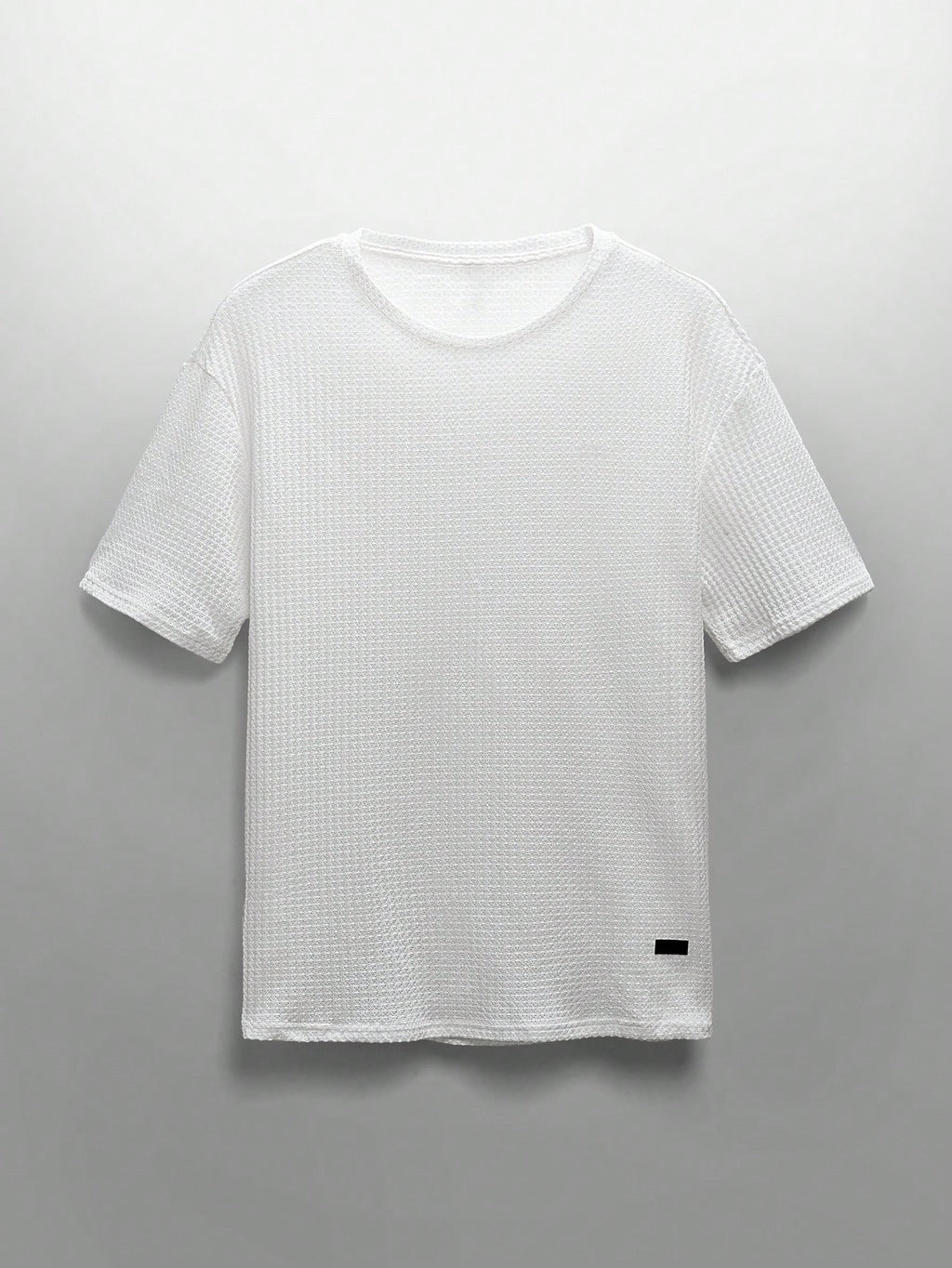 NEON BLANC Oversized Men Patched Detail Waffle Knit T-Shirt, Summer, Streetwear Style