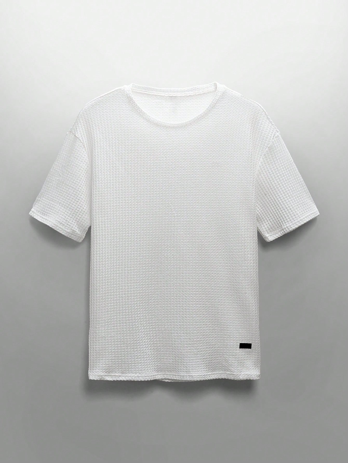 NEON BLANC Oversized Men Patched Detail Waffle Knit T-Shirt, Summer, Streetwear Style