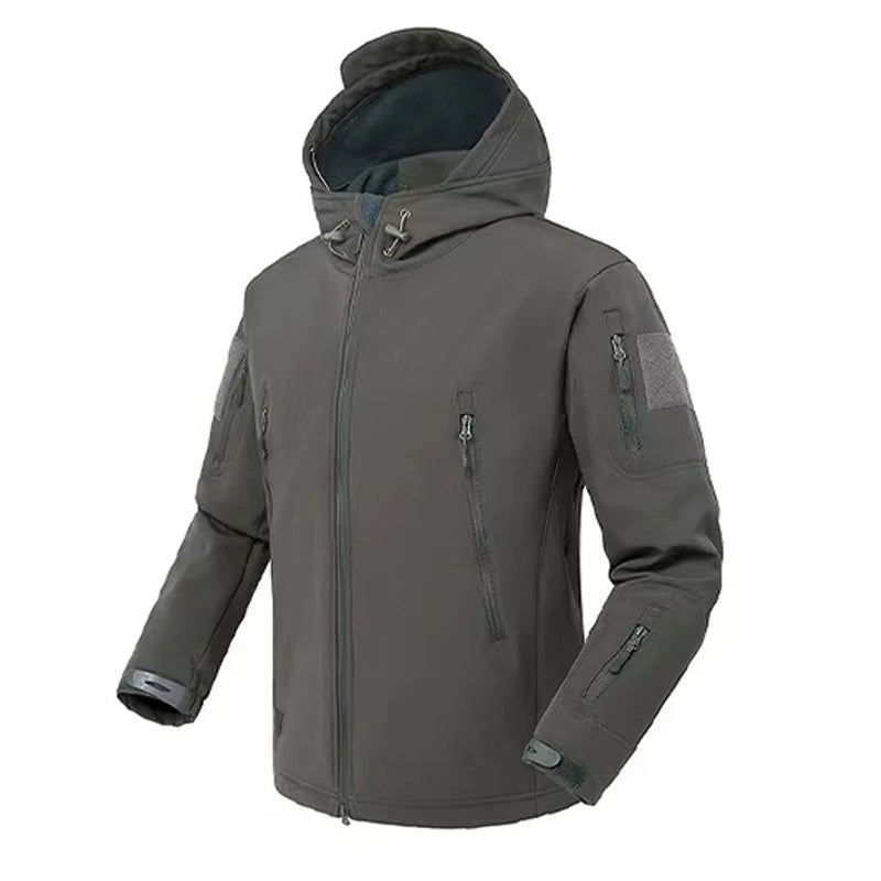 Men'S Autumn Winter Softshell Fleece Waterproof Jackets Male Hood Coats Fishing Hiking Camping Climbing Skiing Pants Trousers