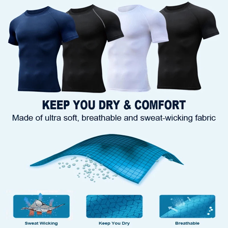 Spider Print Compression Shirt for Men Short Sleeve Rash Guard Gym Workout Undershirts Baselayers Athletic Quick Dry T-Shirt Tee