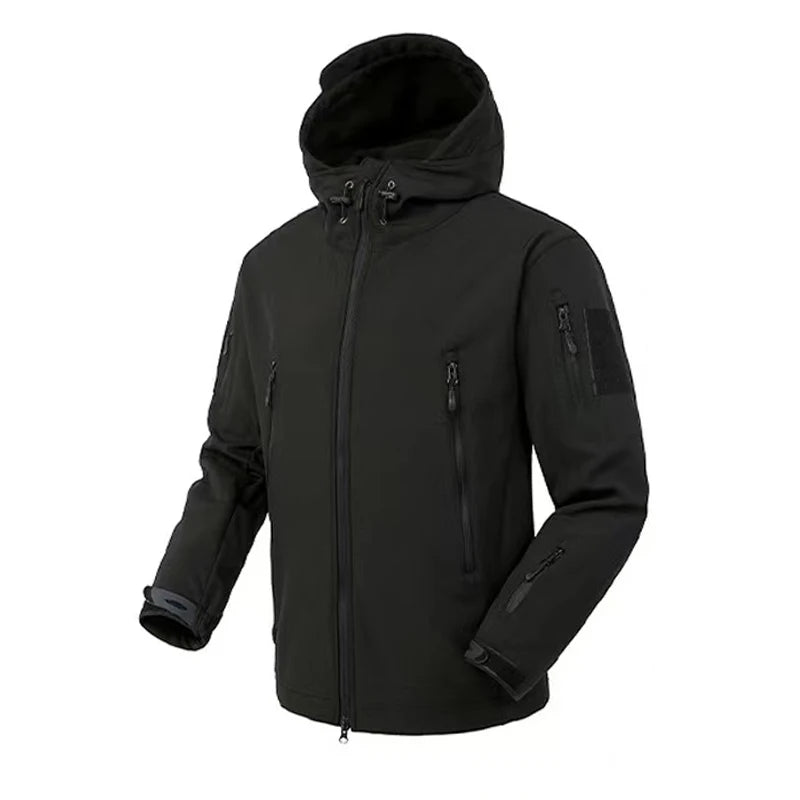 Men'S Autumn Winter Softshell Fleece Waterproof Jackets Male Hood Coats Fishing Hiking Camping Climbing Skiing Pants Trousers